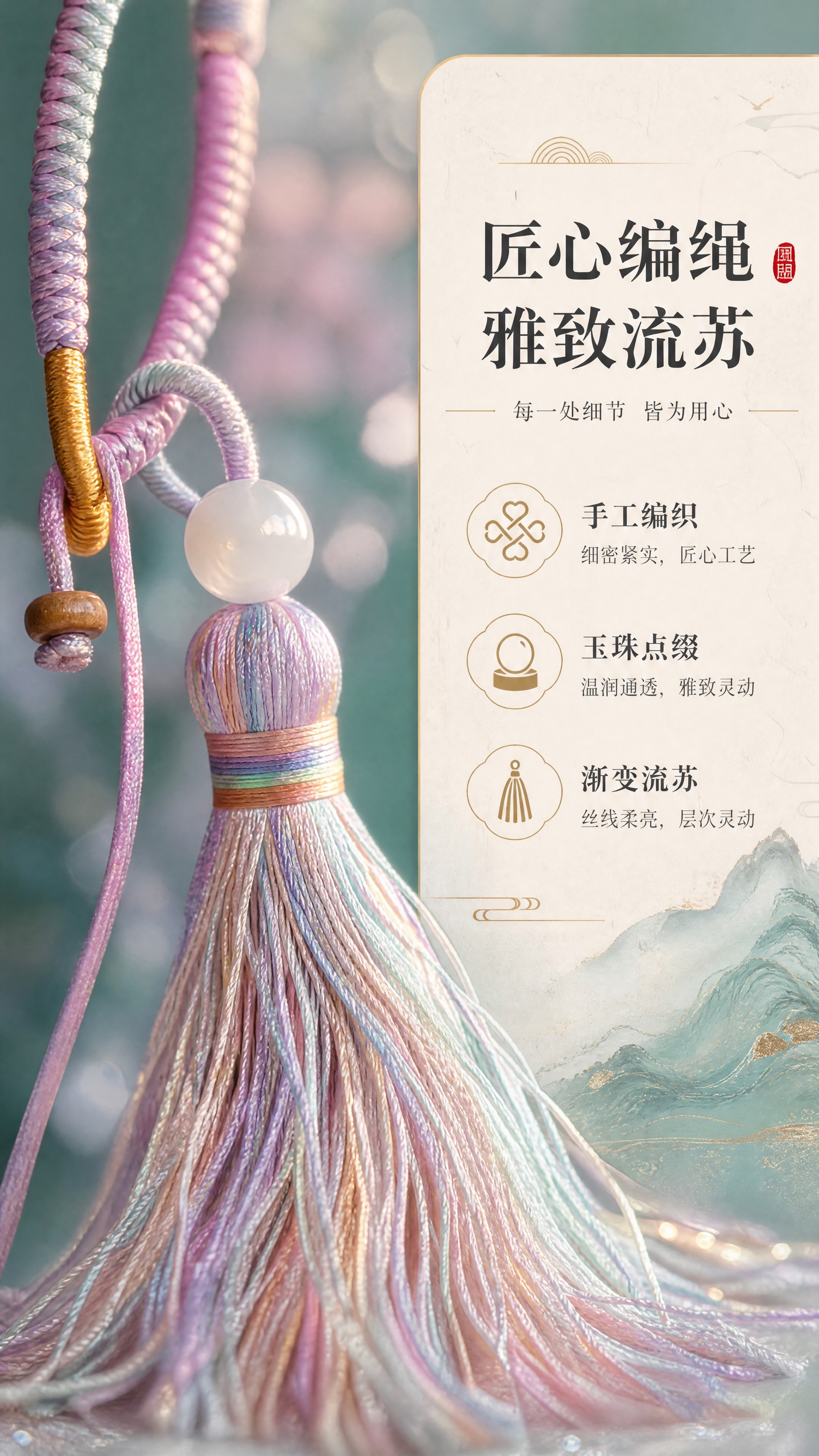 [商品] 使用【图1】球形陶瓷吊饰香料盒的编绳与流苏部分；保留… - 图片创意预览