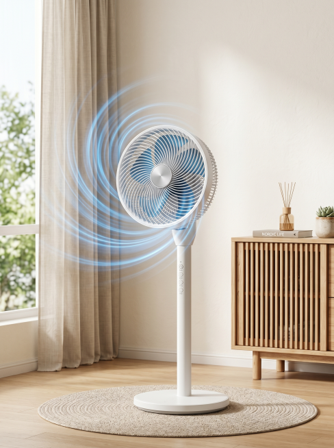 电商产品主图，北欧原木奶油极简风治愈居家客厅场景，明亮柔和自然漫射自然光，整体氛围清爽通透、安静舒适、简约高级有质感，8K超高清，3D产品渲染质感，细节精致细腻，家居舒适氛围感极强。画面中心：纯白色立预览效果