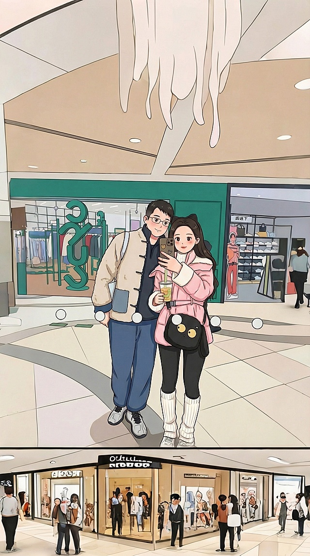 去掉图片中的所有文字，包括“新年快乐，长长久久”、“UUNJ”、“chuu”、“店进下”等文字内容，保持画面其他部分不变