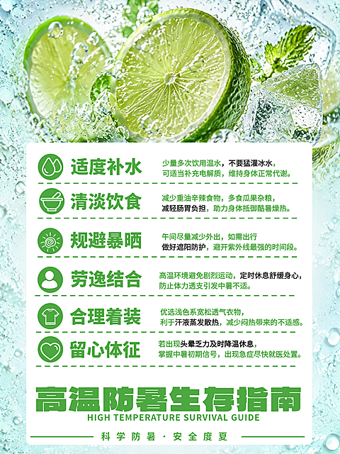 高温防暑生存指南小红书封面