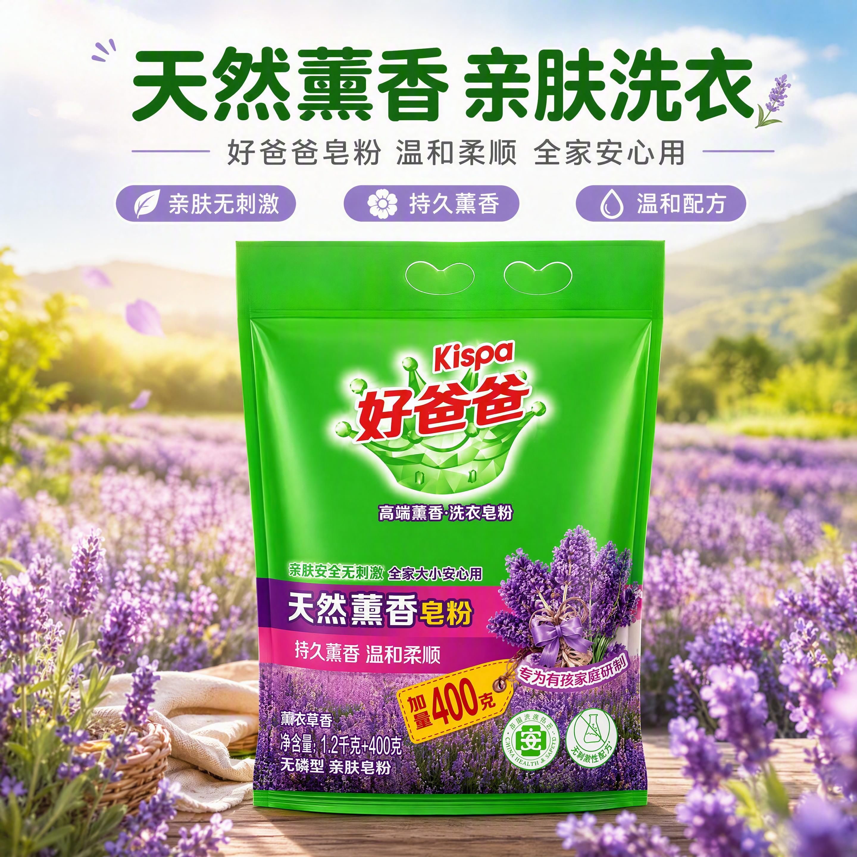 [商品] 使用【图1】好爸爸天然薰香皂粉1.6kg绿色袋装；保… - 图片创意预览