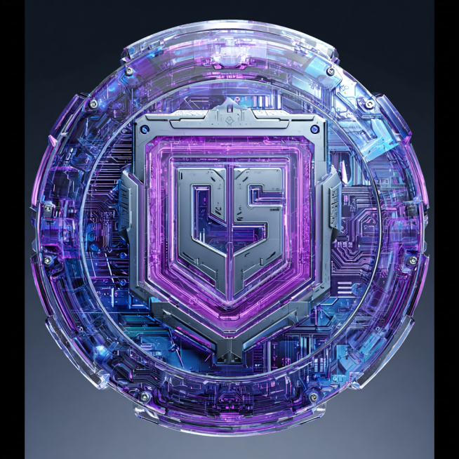 A circular interstellar battle team badge, in the style of the reference image, 3D cyberpunk mech st预览效果