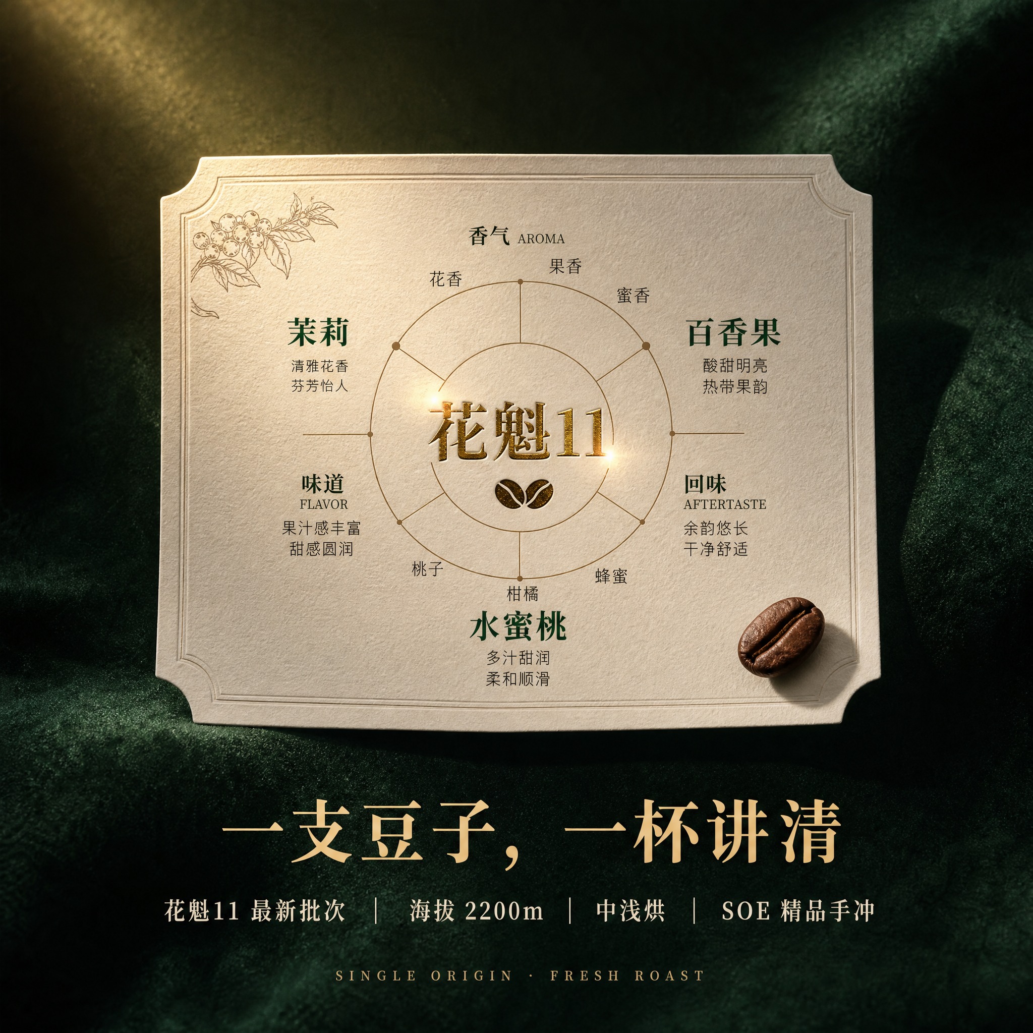 [主图-5] 信任参数与风味轮图，收尾转化型信息图，用精品咖啡… - 图片创意预览