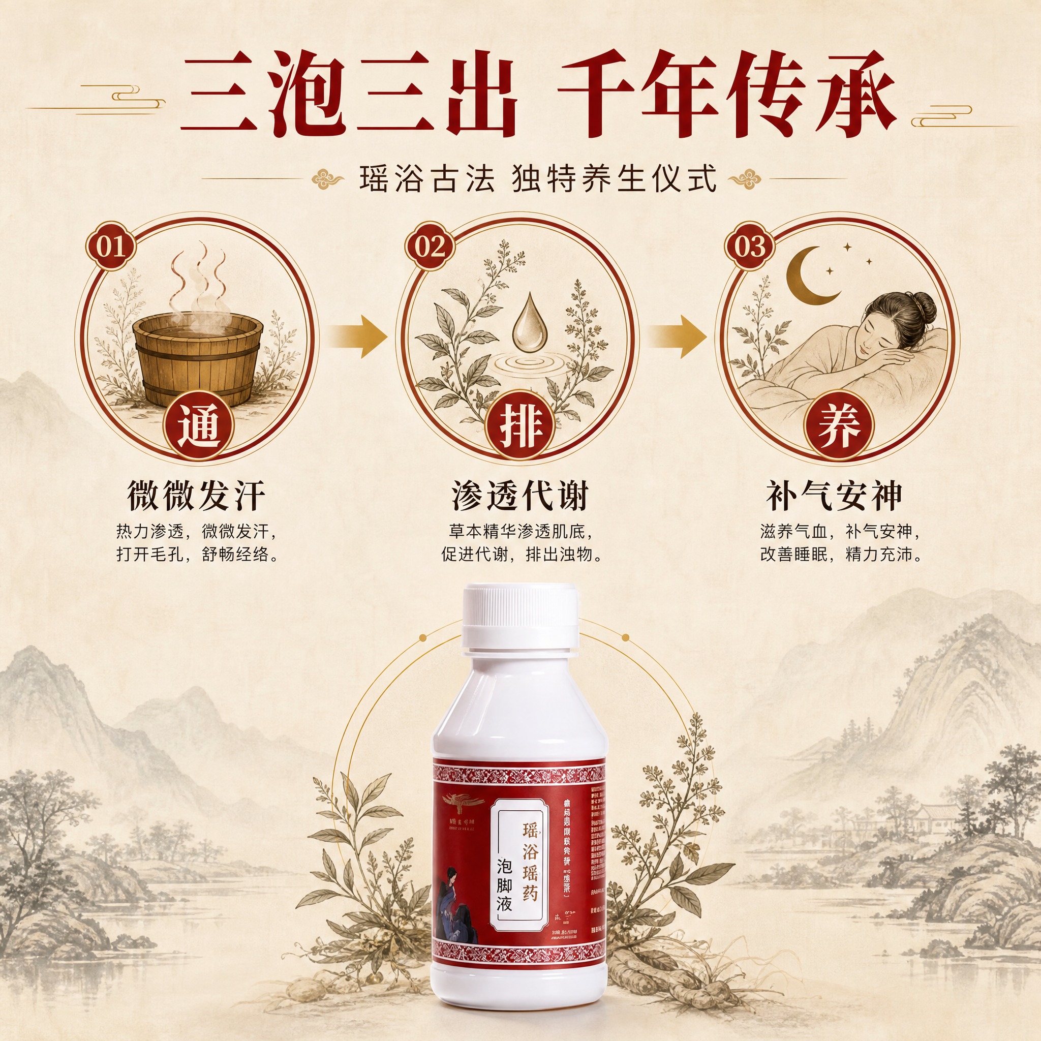 [主图-2] 核心卖点：三泡三出养生法，瑶浴独特养生仪式解析。… - 图片创意预览
