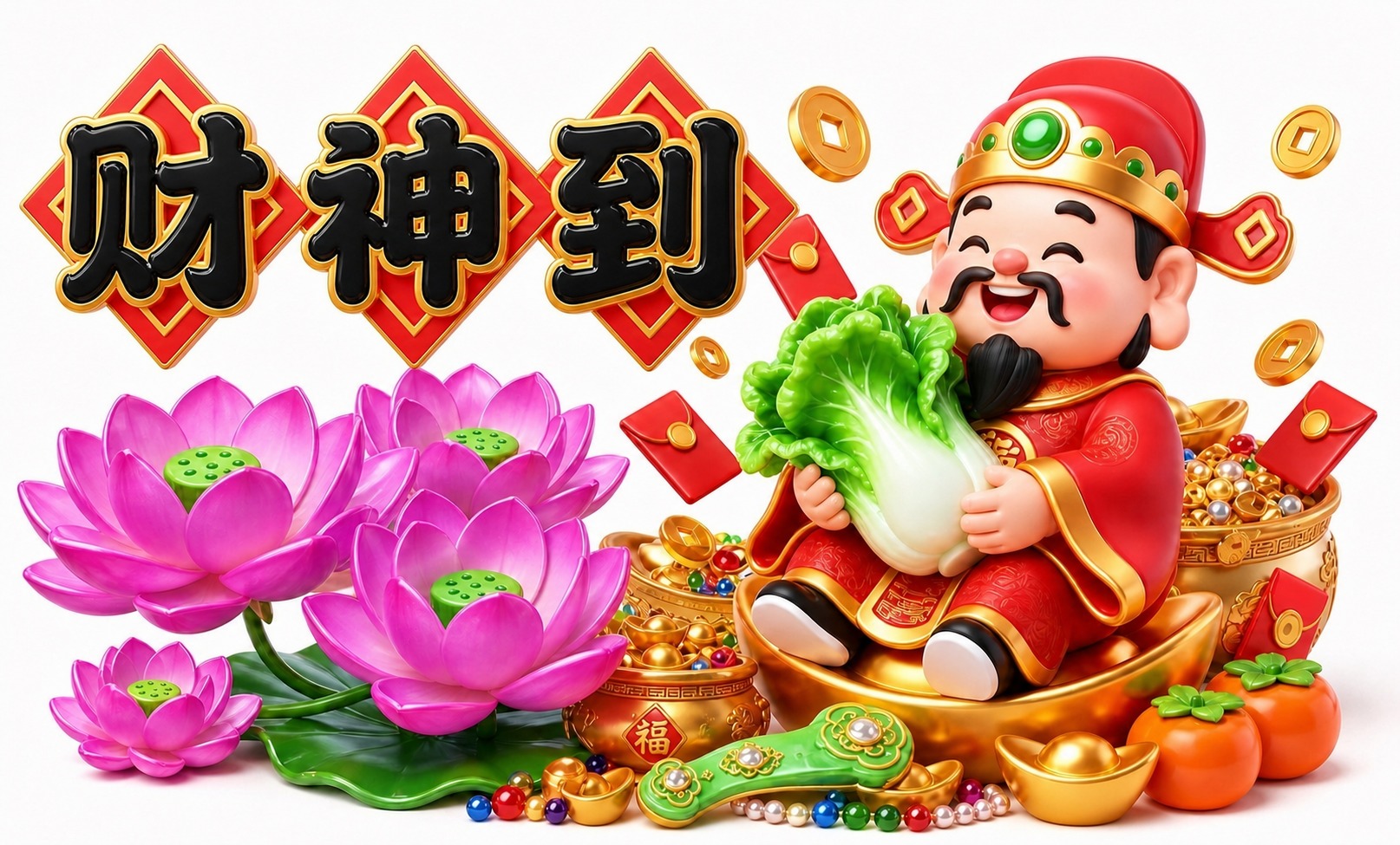 将图中左上角三个红色菱形背景上的黑色立体字“路路通”替换为“财… - 图片创意预览