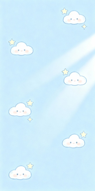 生成五张浅蓝色的背景图，格式为 750*1500，要可爱一些的，背景可以干净一些预览效果