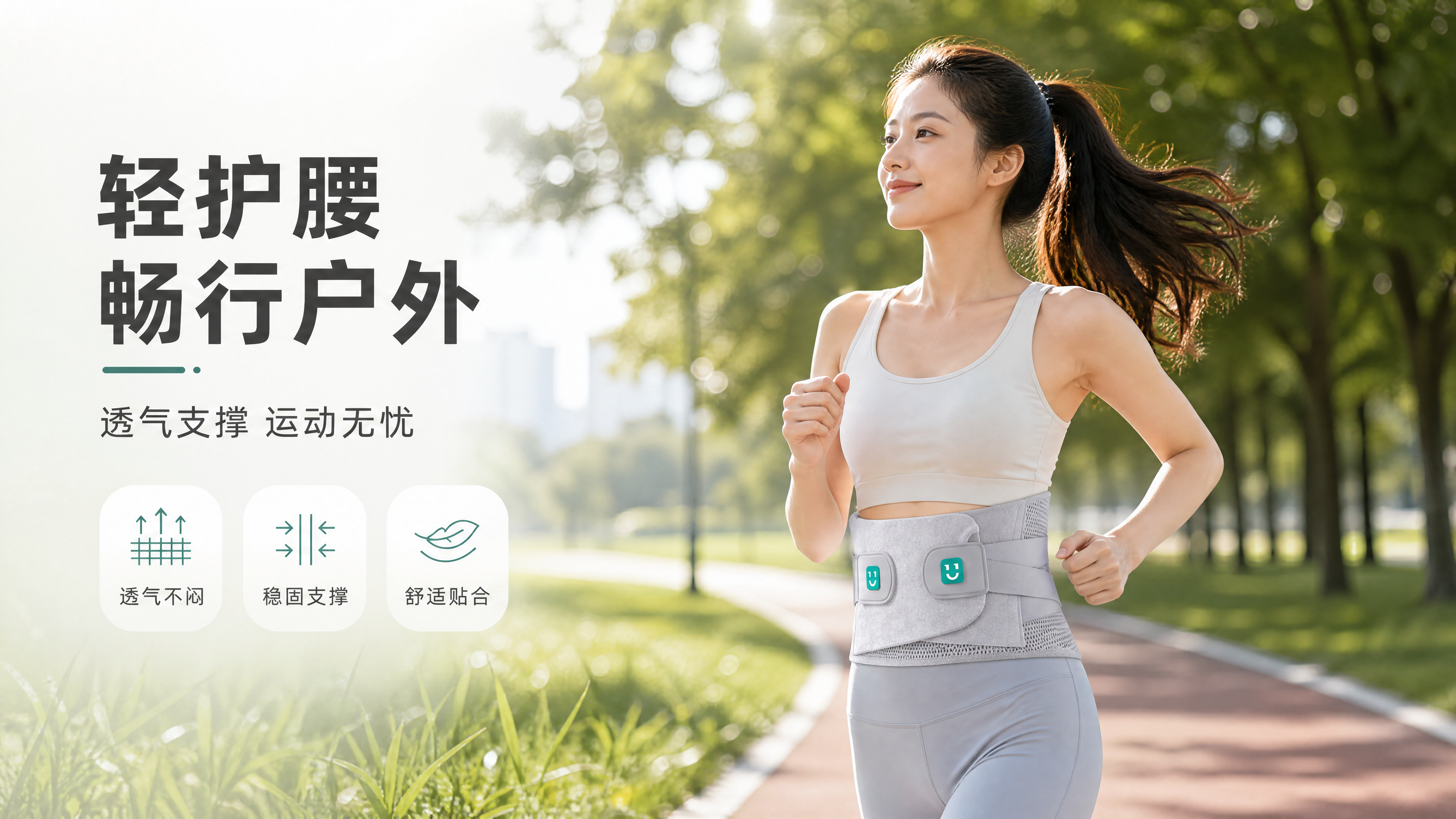 [商品] 使用【图1】浅灰色透气护腰带；保留网眼面料结构、双加… - 图片创意预览