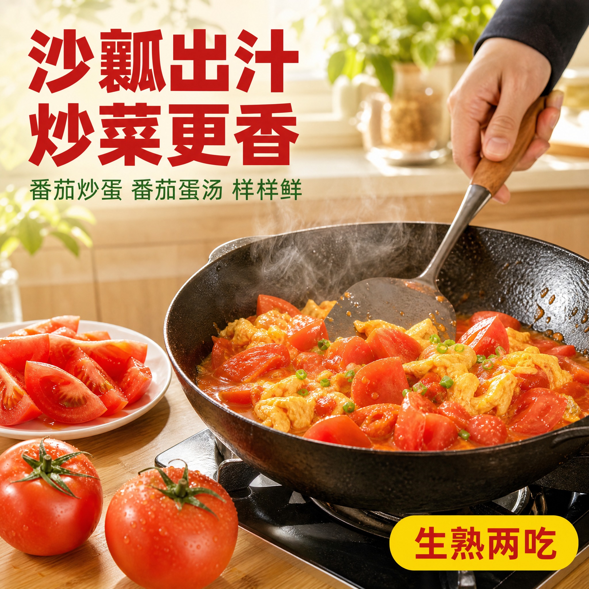 [主图-6] 商品名称「云南新鲜番茄」。主题与唯一任务：烹饪使… - 图片创意预览