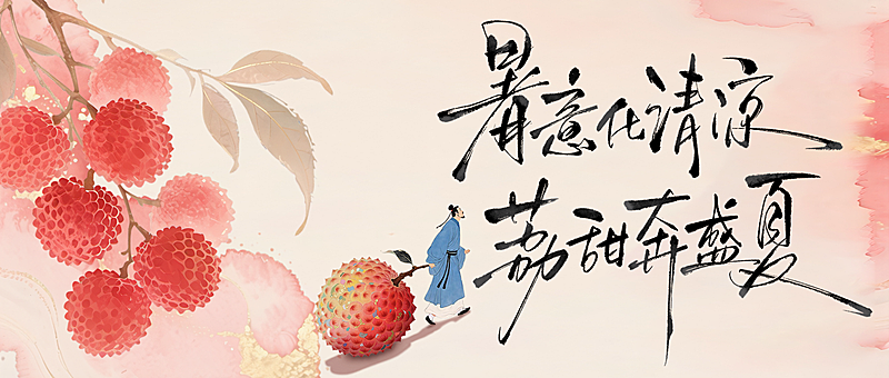 中式水墨风小暑节气祝福宣传公众号首图