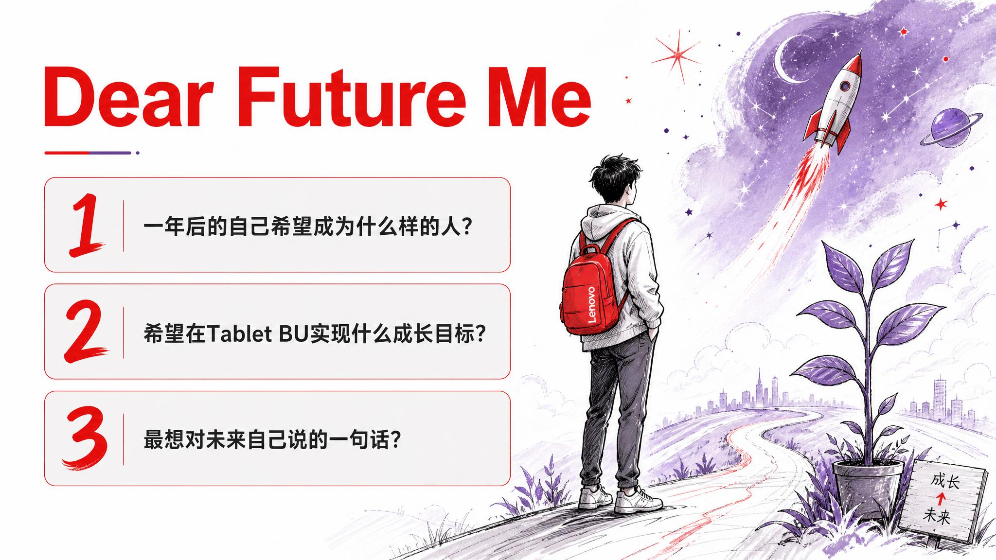 高级手绘漫画风格的PPT页面，给未来的我环节。横版16:9构图… - 图片创意预览
