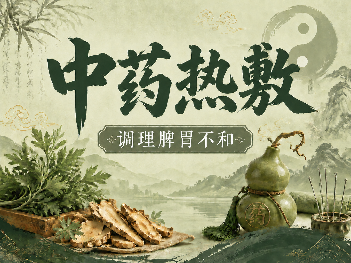 基于这张中医风格商品头图进行修改：将主标题下方的副标题文字"调… - 图片创意预览