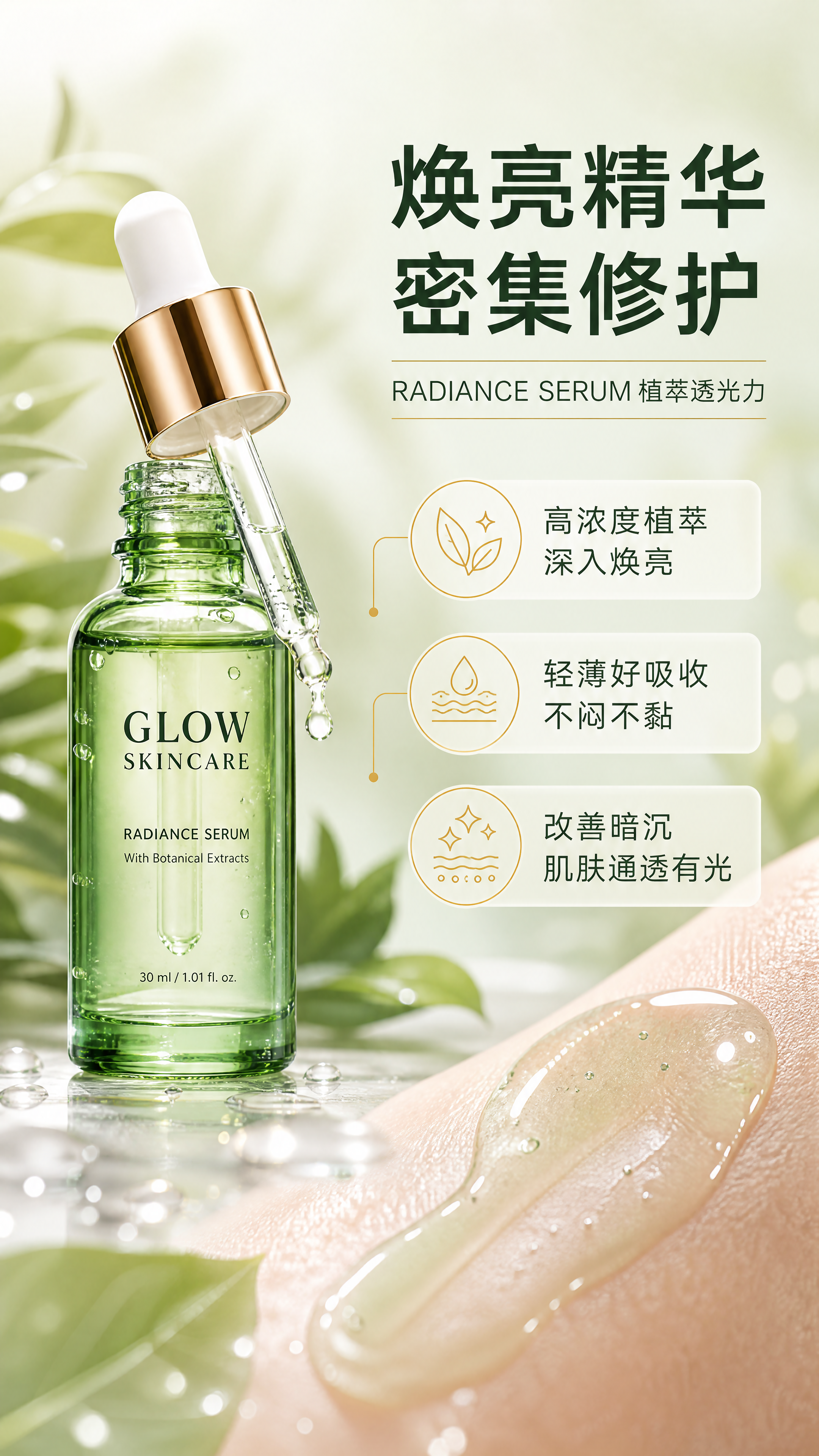 [商品] 使用【图1】左侧绿色滴管瓶精华液（RADIANCE… - 图片创意预览