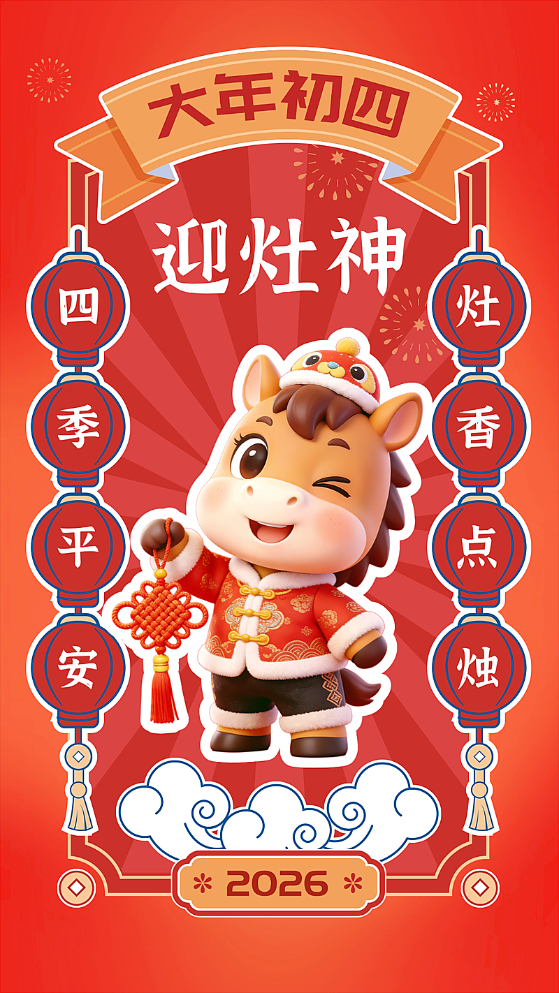 春节节日祝福通用喜庆感手机海报