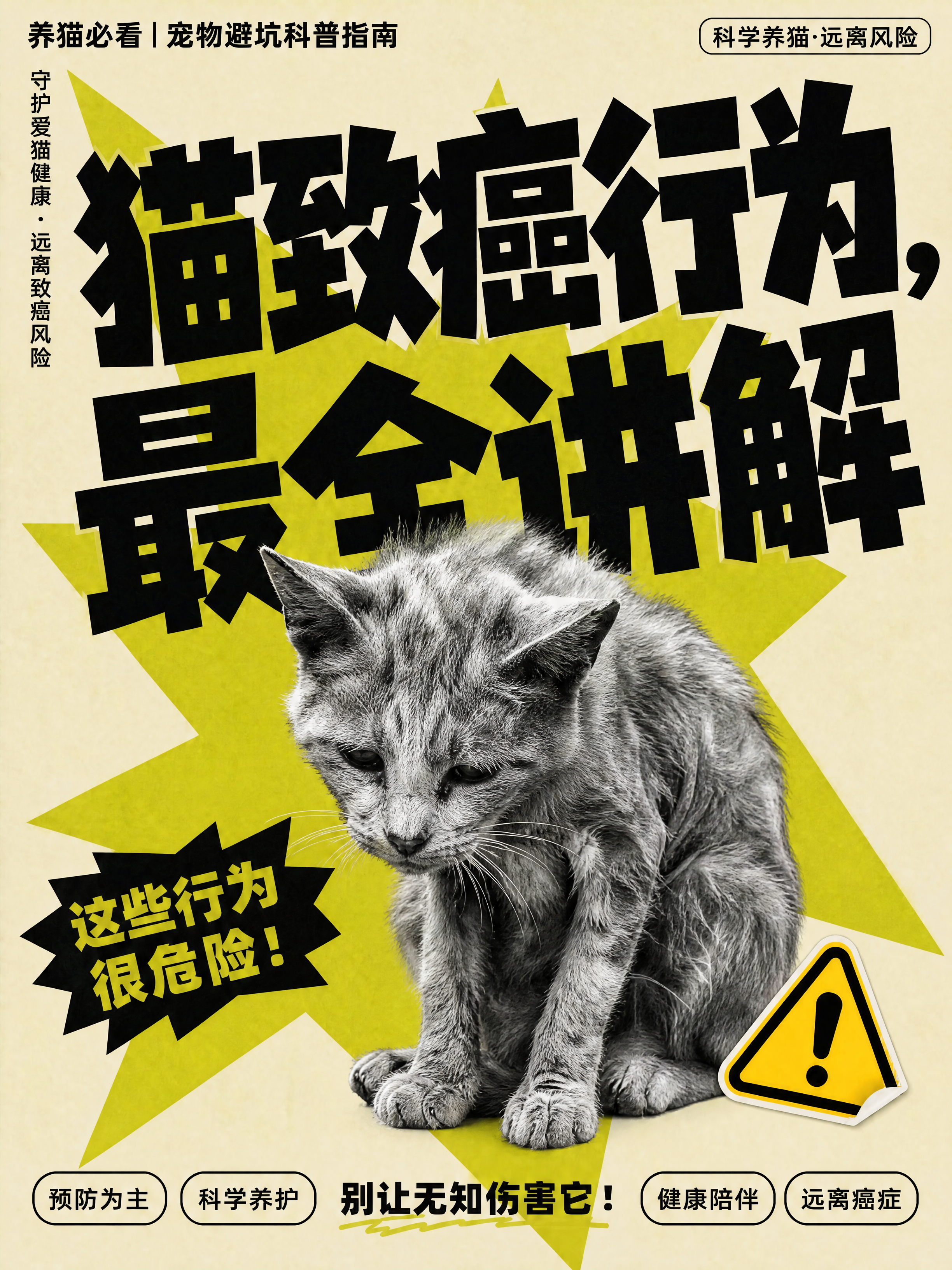 小红书笔记大字封面，配图大字，高饱和撞色警示风，版式精美，小红… - 图片创意预览