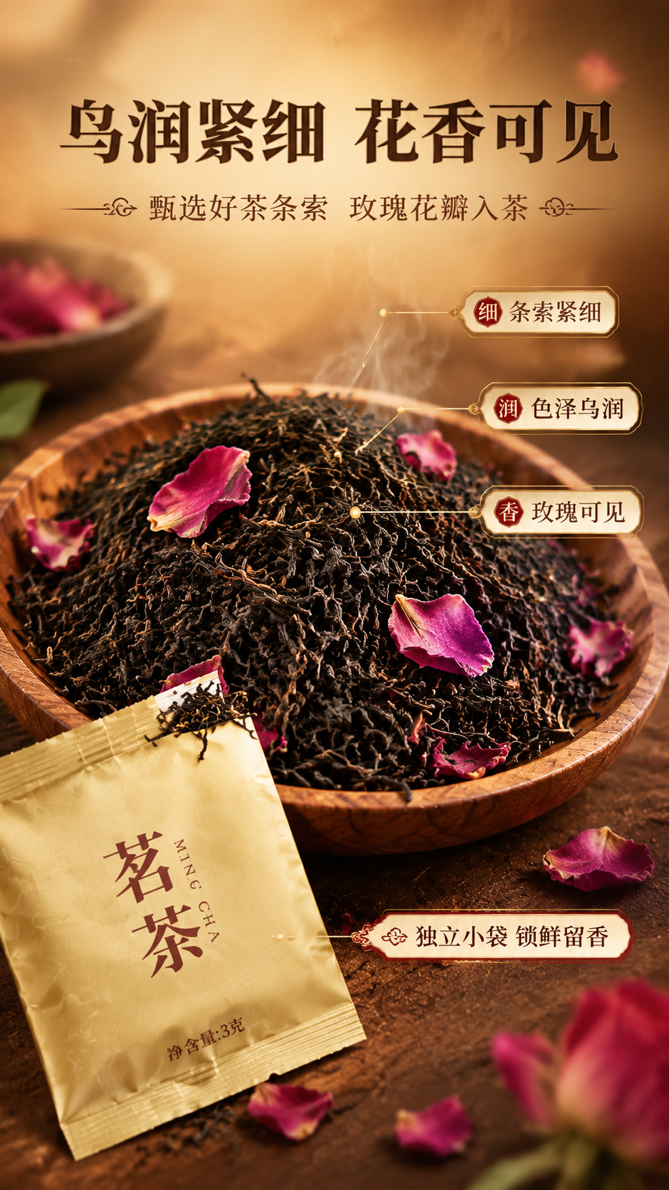 [商品] 使用【图1】川红放享花香红茶干茶与独立小袋；保留小袋… - 图片创意预览