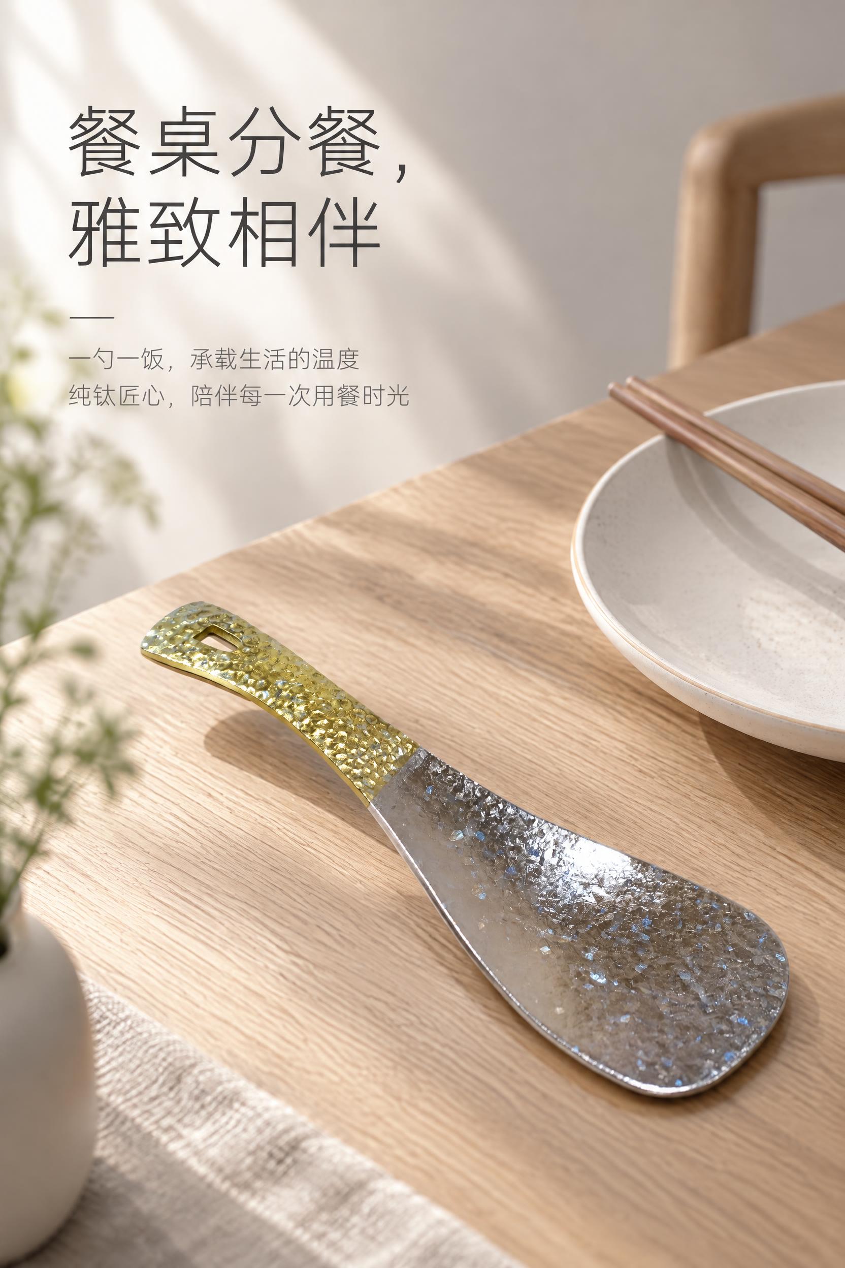 [商品] 使用【图1】金色款纯钛饭勺；严格还原20*7cm尺寸… - 图片创意预览