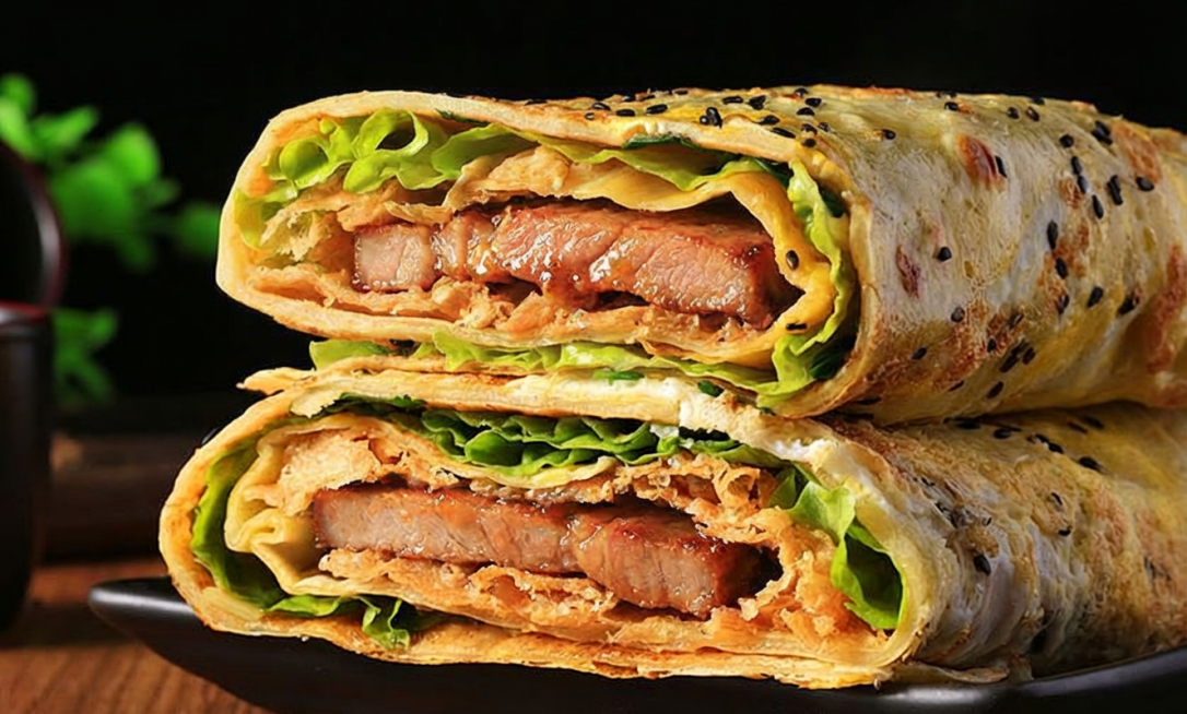 煎饼里面加入里脊肉预览效果