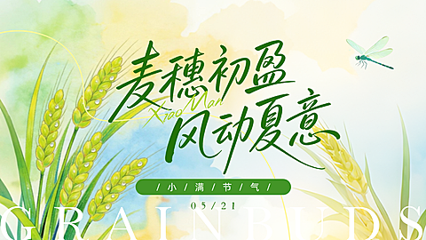 小满节气祝福清新感公众号首图