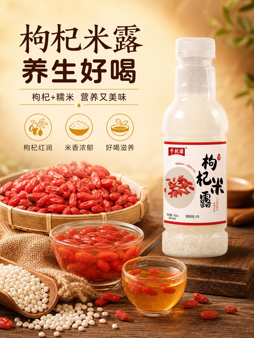 [商品] 使用【图3】枸杞米露，千秋雨品牌450ml塑料瓶装；… - 图片创意预览