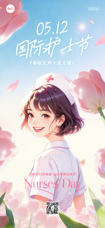 国际护士节节日祝福通用唯美感全屏竖版海报预览效果