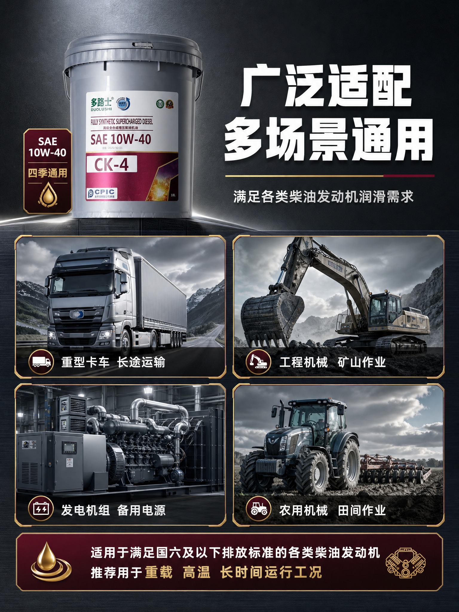 [商品] 使用【图1】多路士高级全合成增压柴油机油18L桶装；… - 图片创意预览