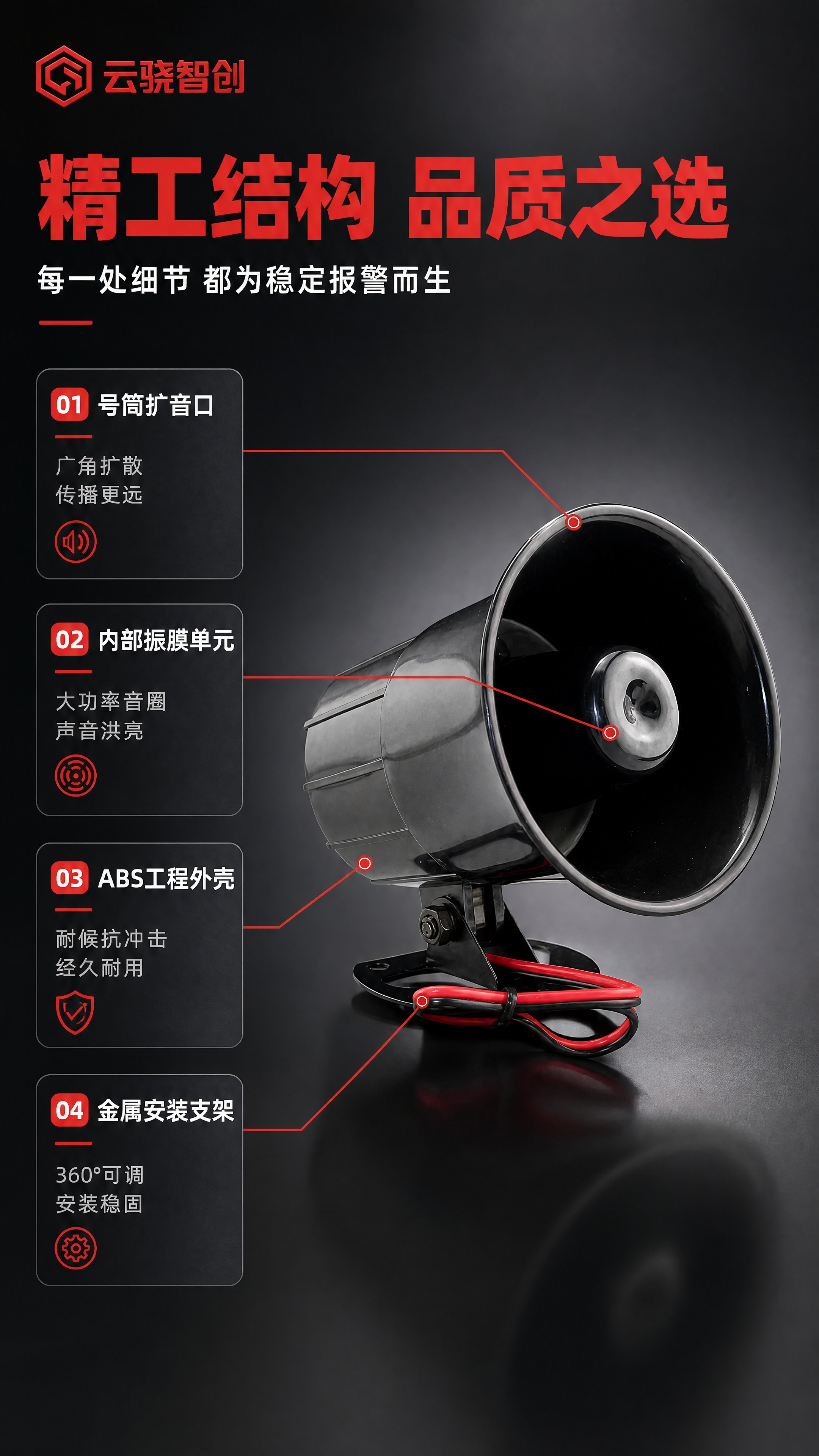 [商品] 使用【图1】ES-626高分贝报警喇叭；保留黑色号筒… - 图片创意预览