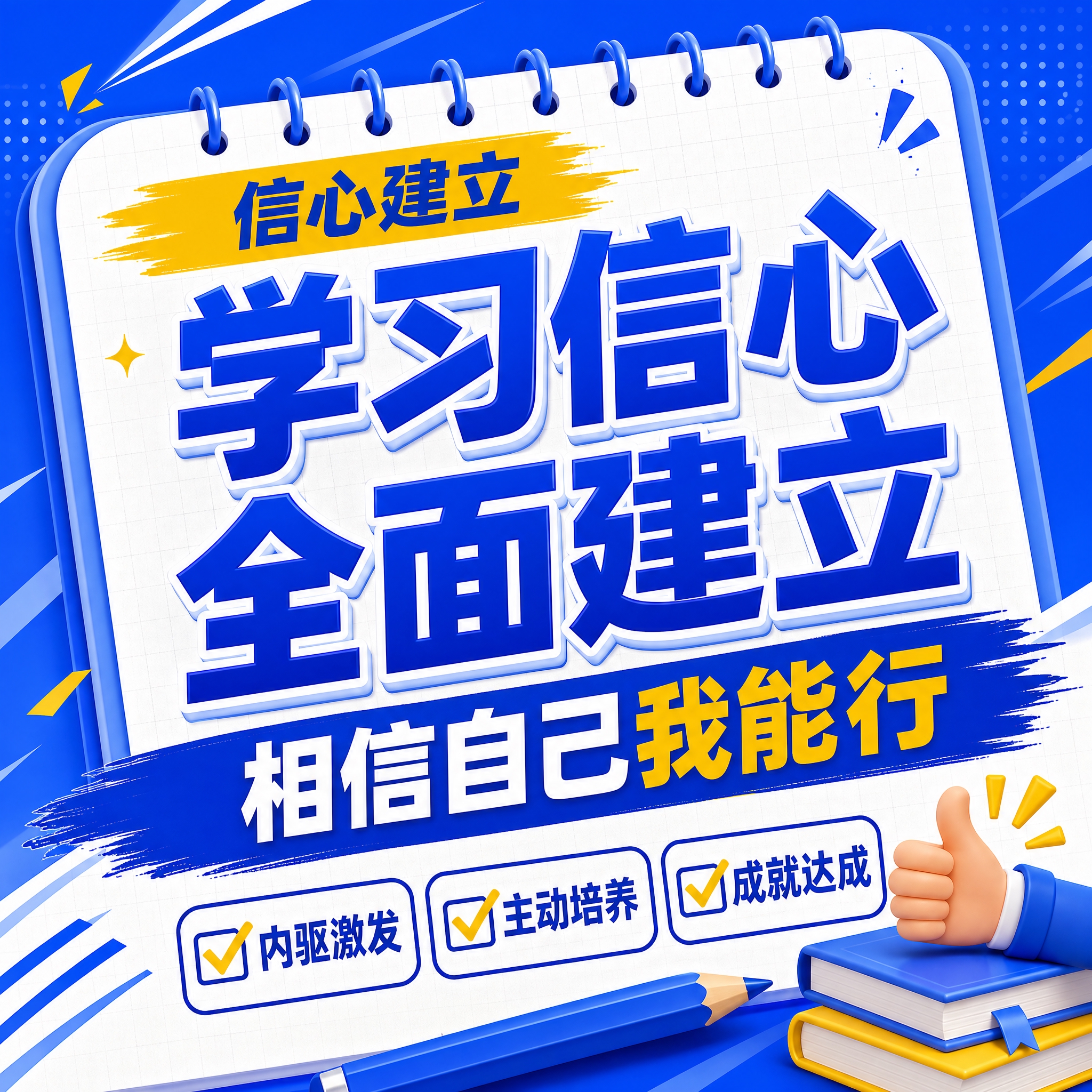 3D卡通风格开学季方版海报，蓝黄配色，严格参考示例图构图风格。… - 图片创意预览