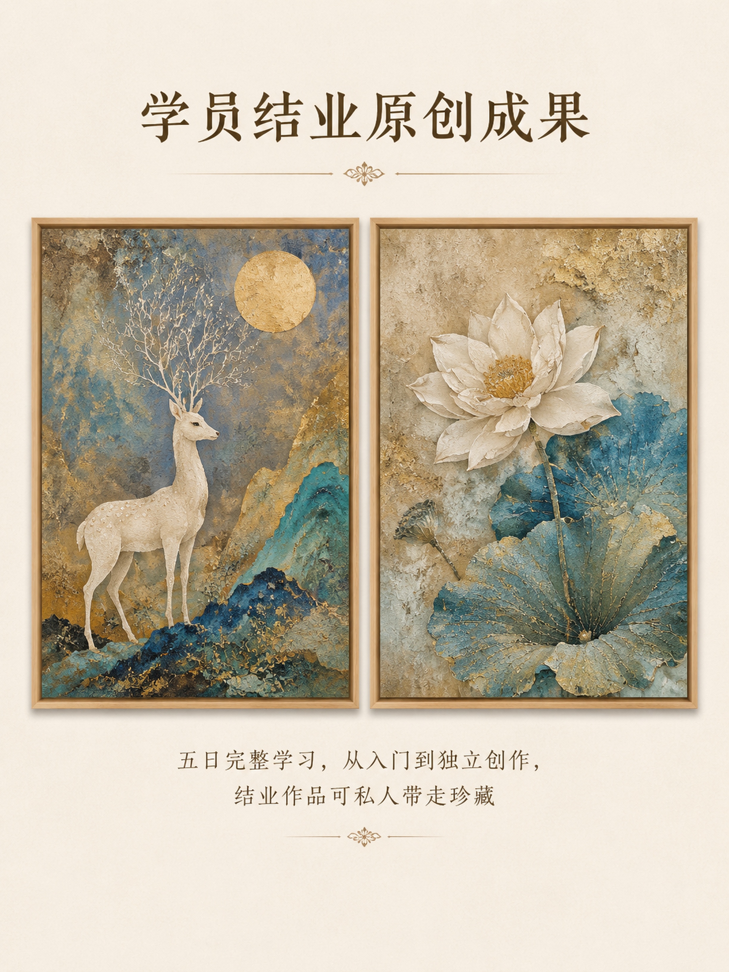 主标题 黄河灵韵 · 岩彩壁画 纯正内观、古法辟谷 · 五日闭… - 图片创意预览