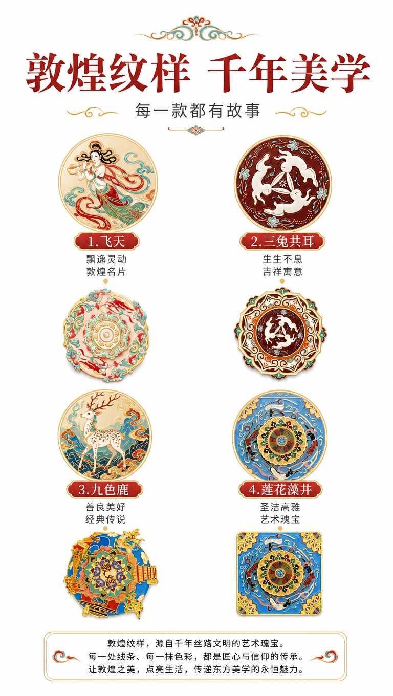 [商品] 使用【图3】5款敦煌冰箱贴（飞天/三兔/敦煌建筑等）… - 图片创意预览