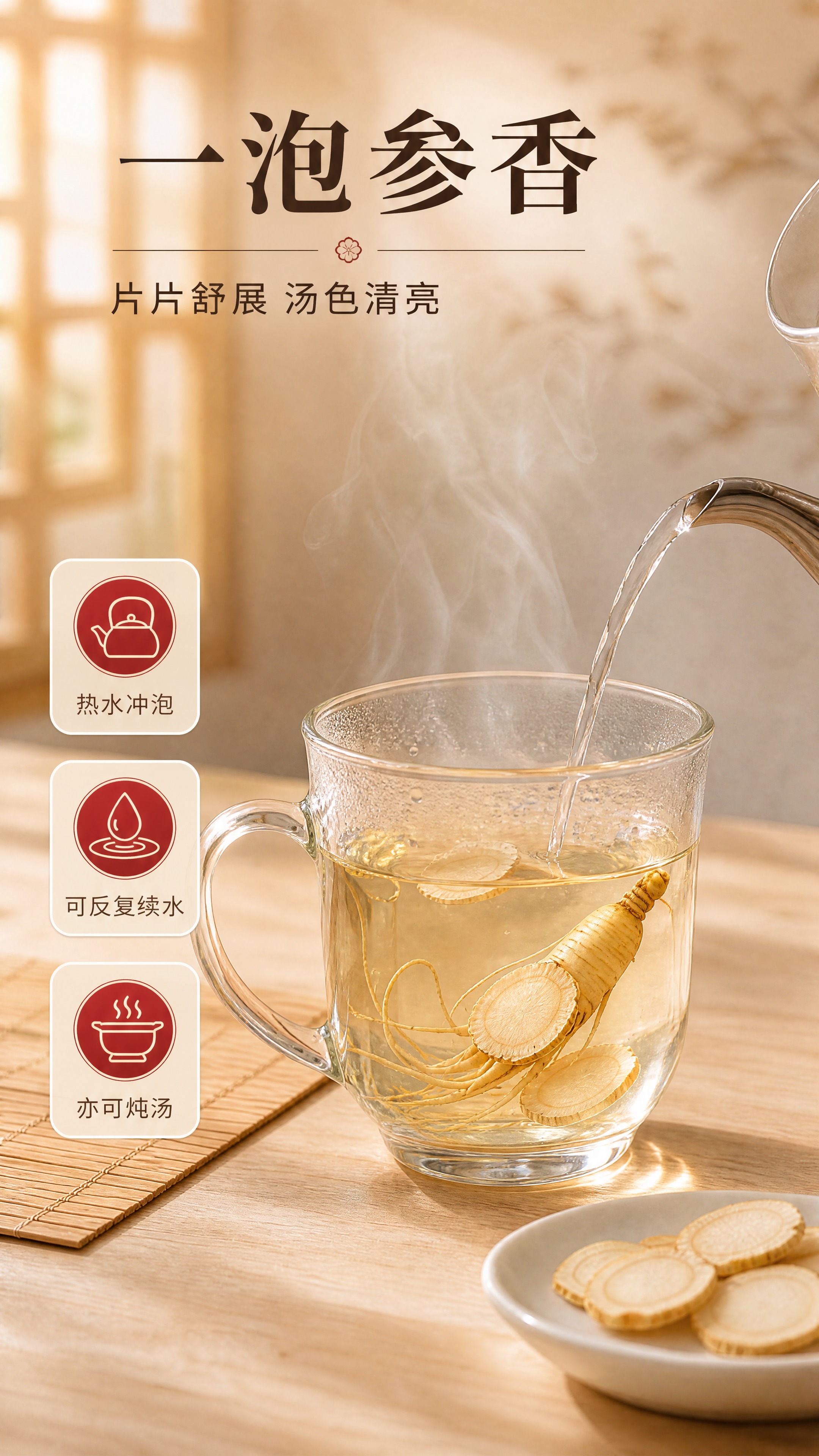 [商品] 使用【图4】玻璃杯中冲泡的参茶；保留透明玻璃杯器型与… - 图片创意预览