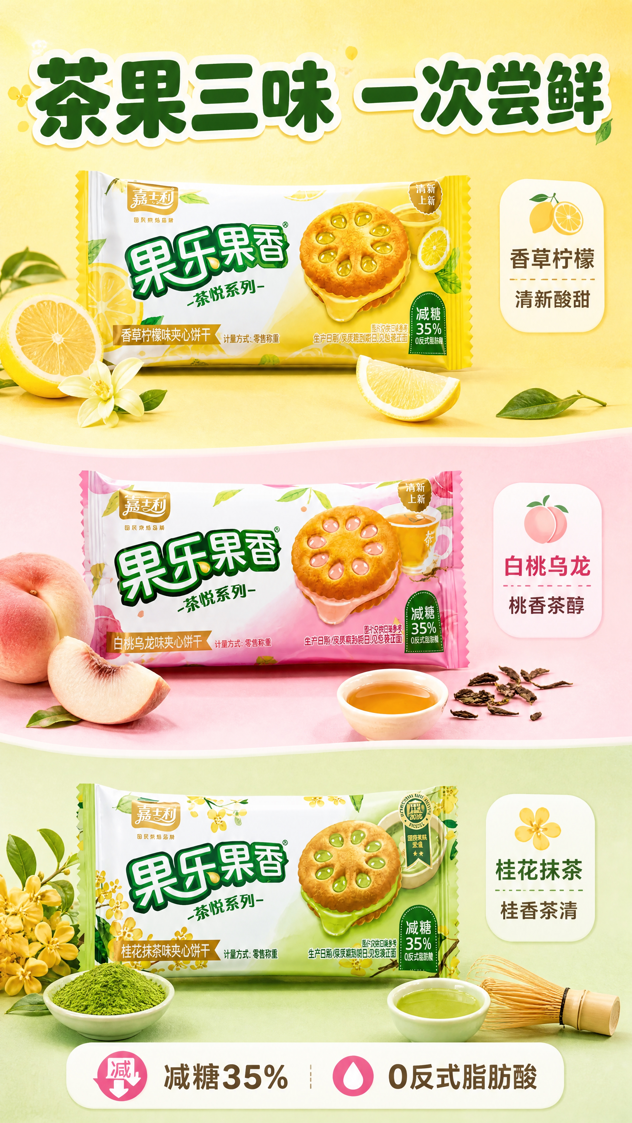 [商品] 使用【图1】嘉士利果乐果香茶悦系列三味夹心饼干（上：… - 图片创意预览
