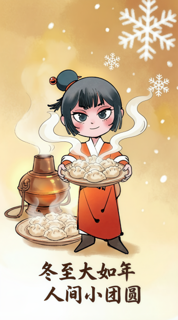 人物捧着饺子往前送预览效果