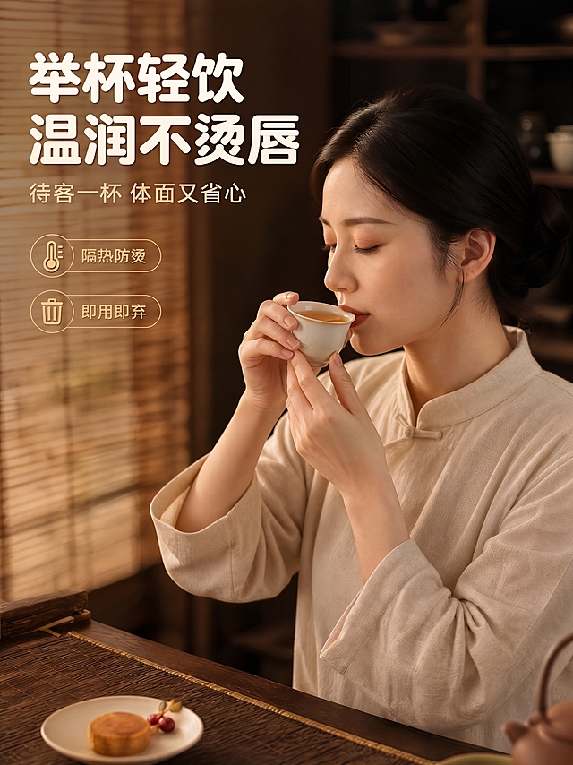 杯子的位置不自然，像假的