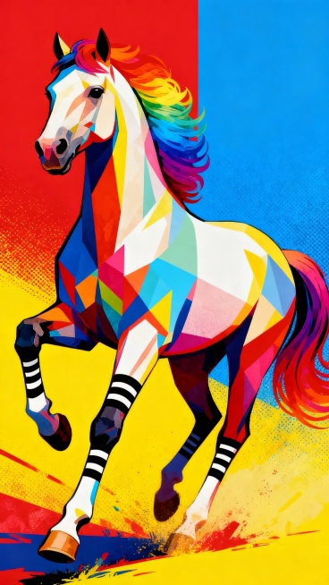 不同风格，马，完整视觉元素。
竖版图片12张。画面比例9:16。预览效果