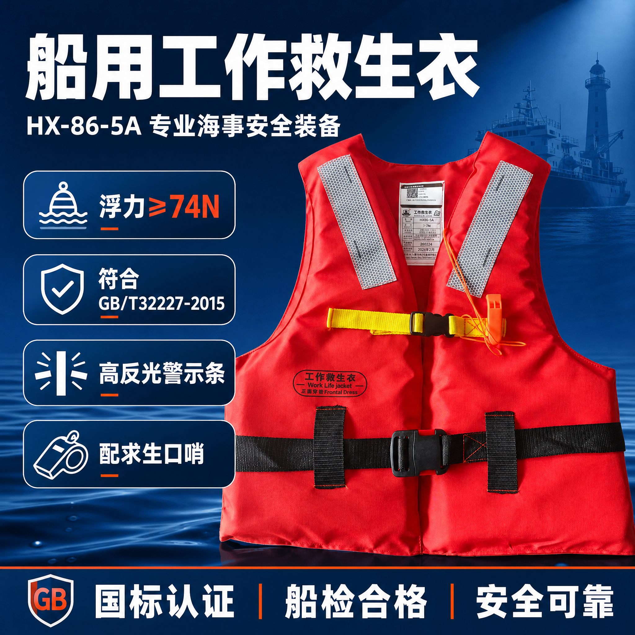 [主图-1] 首图点击率海报，主题：船用工作救生衣HX-86-… - 图片创意预览