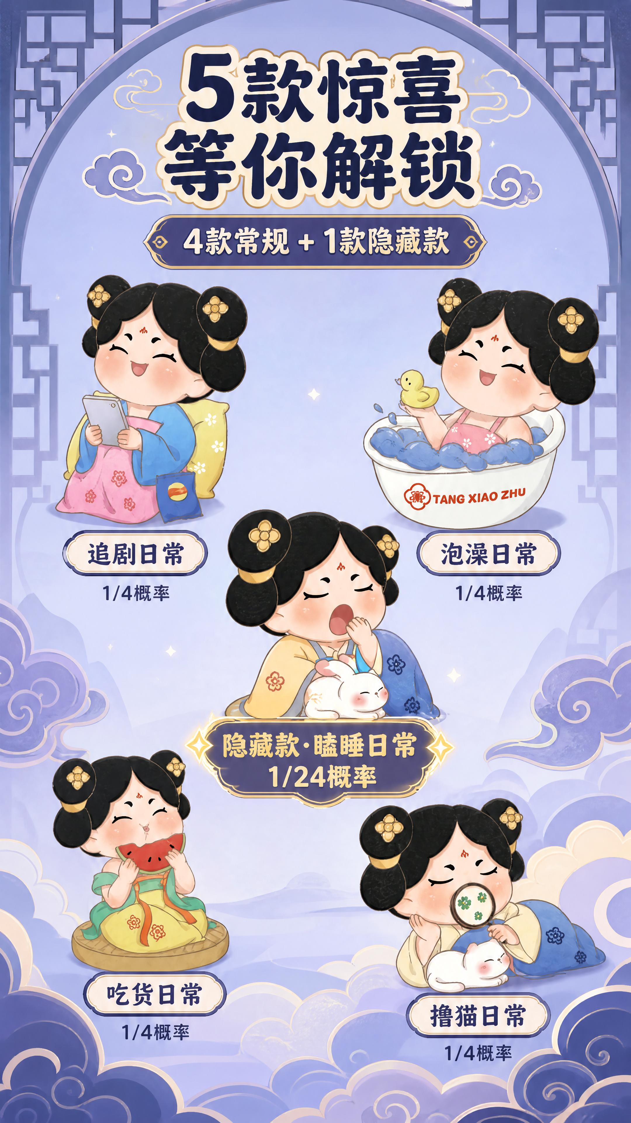 [商品] 使用【图3】唐小主盲盒款式背面图；保留4款常规款（追… - 图片创意预览