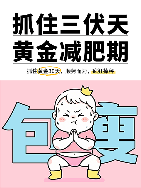 三伏天减肥知识科普分享趣味分享小红书封面