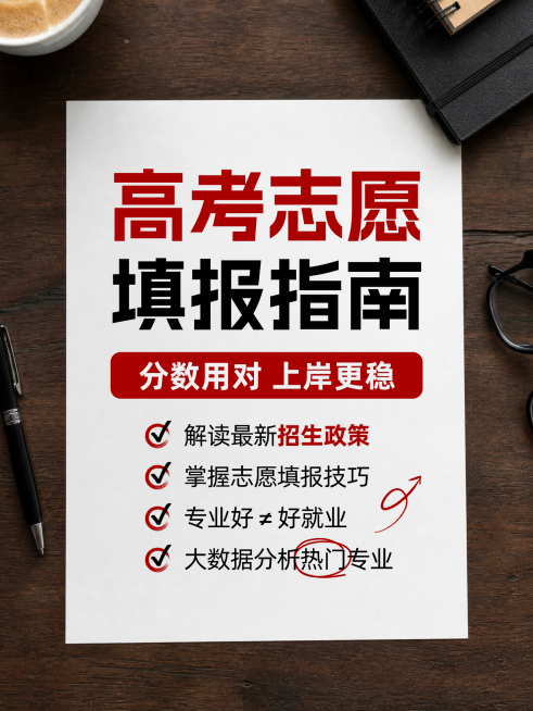 高考志愿填报指南经验分享吸睛大字小红书封面预览效果