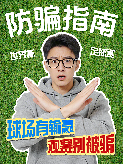 世界杯足球赛防骗指南人像大字小红书封面