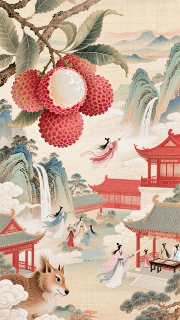 宏大场面 插画原创设计 仙侠神域 国风 写意 立体刺绣 敦煌配色 细节丰富预览效果