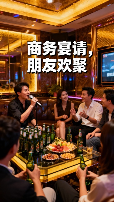 生成50张西安商务娱乐KTV的照片，图片加入一些文字预览效果