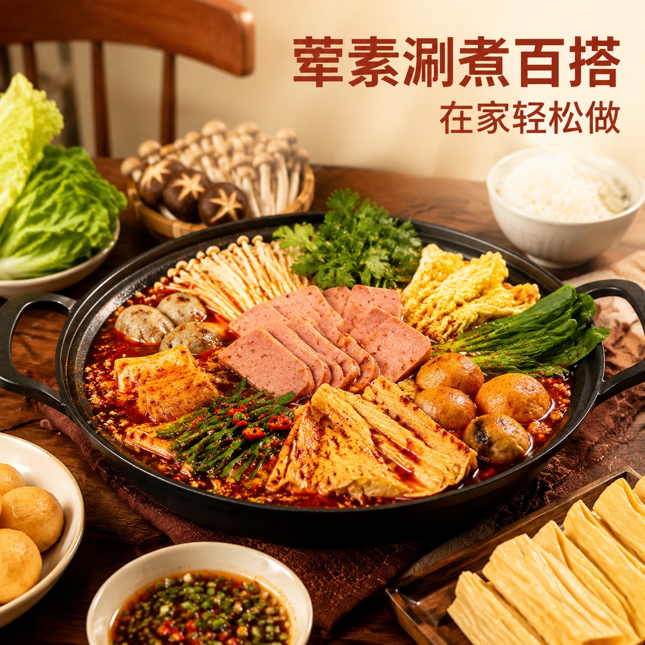 [主图-4]荤素百搭食用场景展示 [氛围风格]温馨家庭聚餐场景… - 图片创意预览