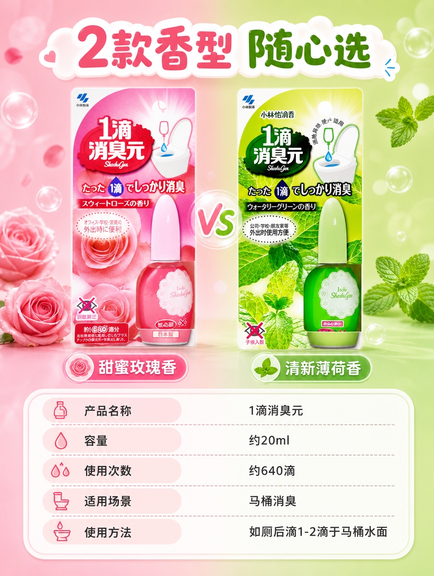 [商品] 使用【图1】粉色消臭元、【图2】绿色消臭元产品图；保… - 图片创意预览