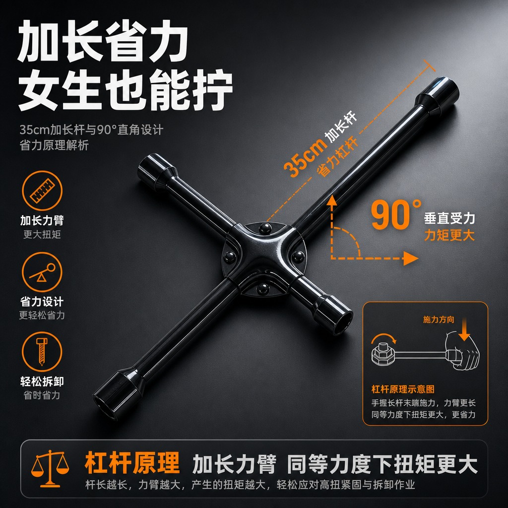 [主图-4] 加长省力结构，核心任务：讲解35cm加长杆与90… - 图片创意预览