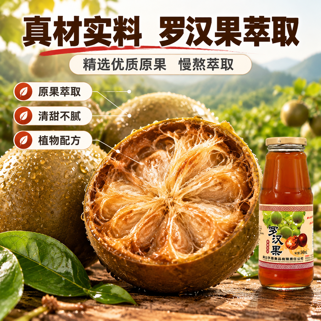 [主图-2] 原料溯源图，任务：展示罗汉果真材实料与产地信任，… - 图片创意预览
