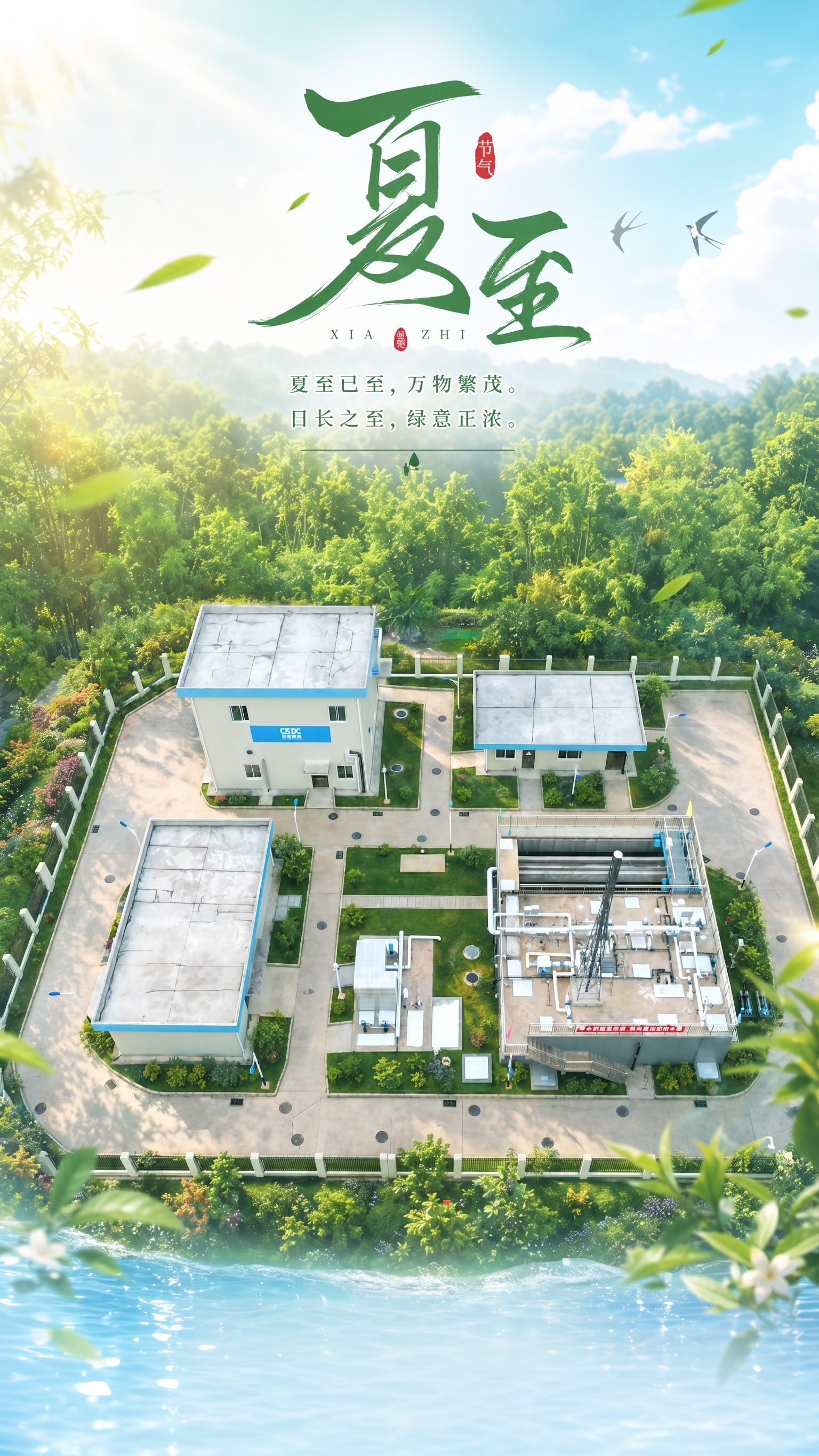 除“夏至”及“夏至已至，万物繁茂”以外的字体全部删掉 - 图片创意预览