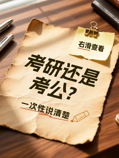 考研考公选择经验知识分享实景风吸睛大字小红书封面预览效果
