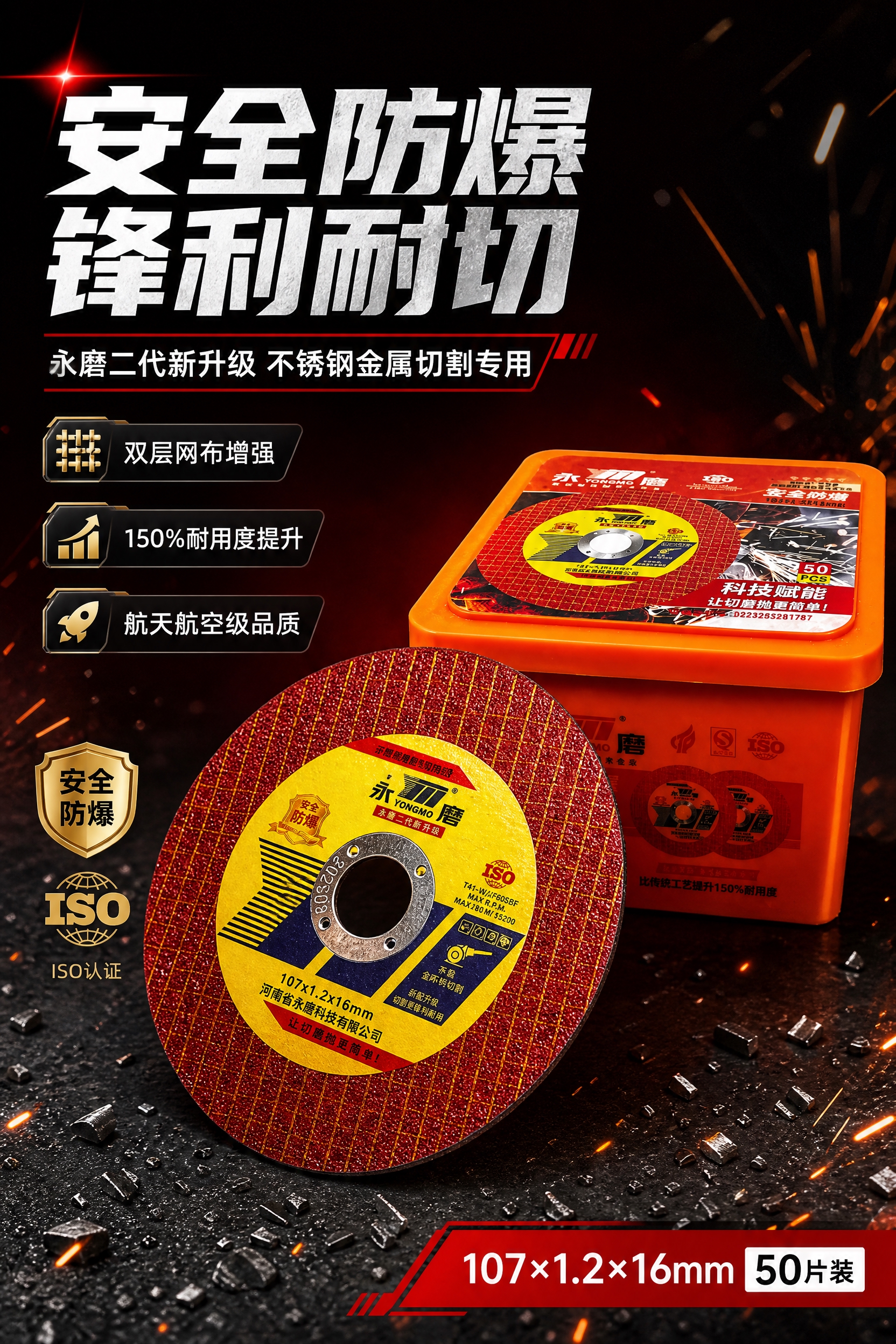 [商品] 使用【图5】切割砂轮单片+橙色包装盒组合；保留产品红… - 图片创意预览