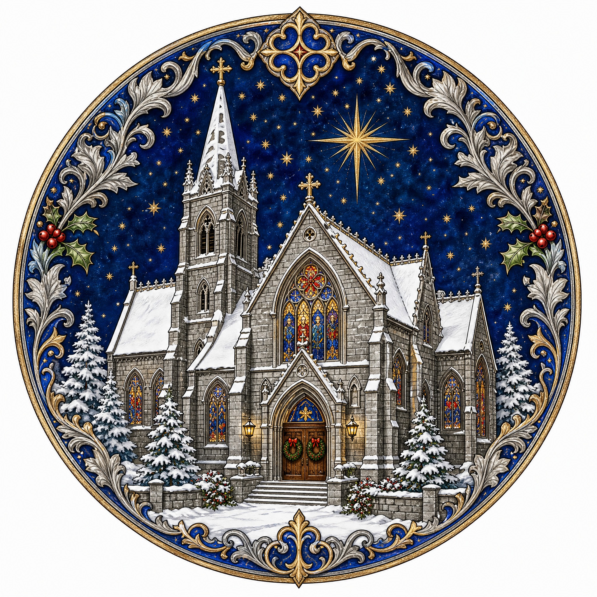 Christmas sticker, medieval ill… - 图片创意预览