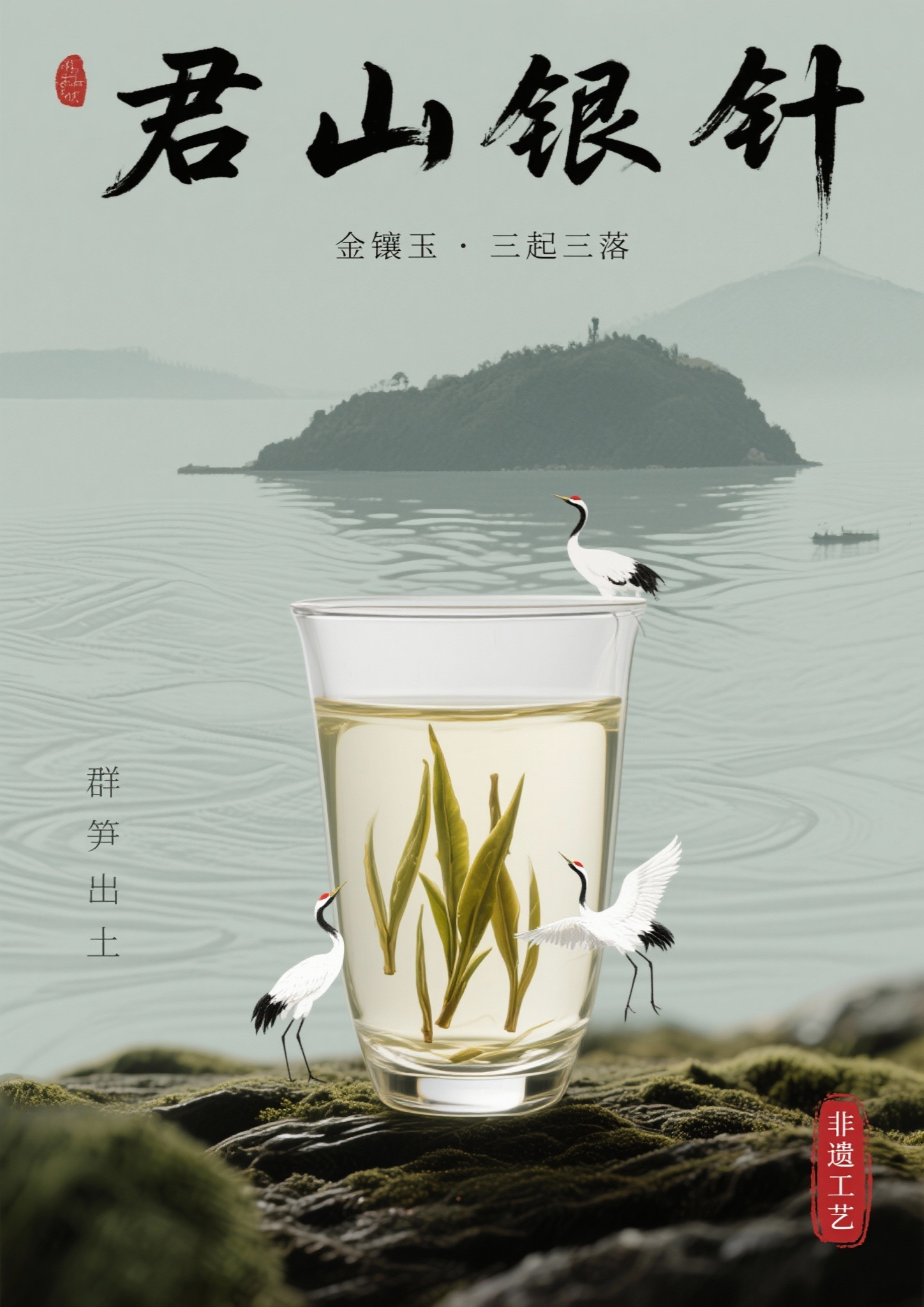 帮我设计一张A3的君山银针海报1. 水墨意境风（呼应传统茶文化… - 图片创意预览